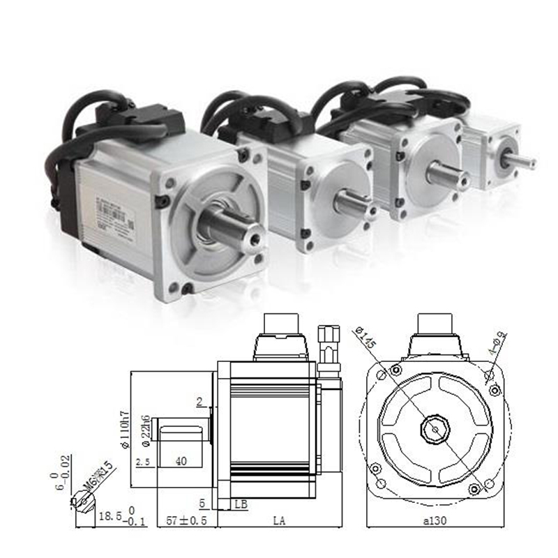 信捷DS5系列適配伺服電機型號及安裝尺寸